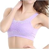Algopix Similar Product 16 - Womens Lace Trim Sports Sleep Bra