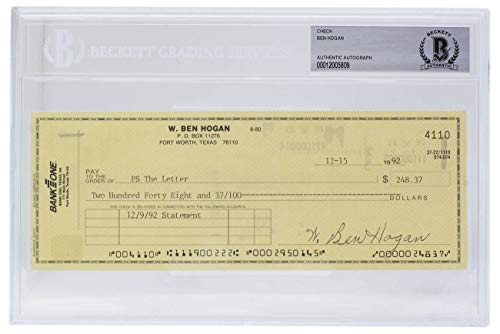 Algopix Similar Product 18 - Ben Hogan Autographed Signed Personal