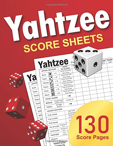Algopix Similar Product 3 - Yahtzee Score Sheets Large Score Pads