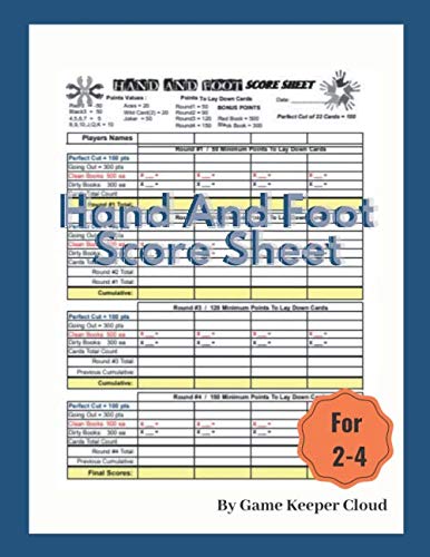 Algopix Similar Product 19 - Hand And Foot Score Sheets Hand and
