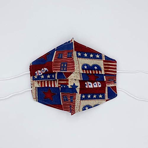 Algopix Similar Product 9 - 100 Cotton Heart Patriotic Fabric Face