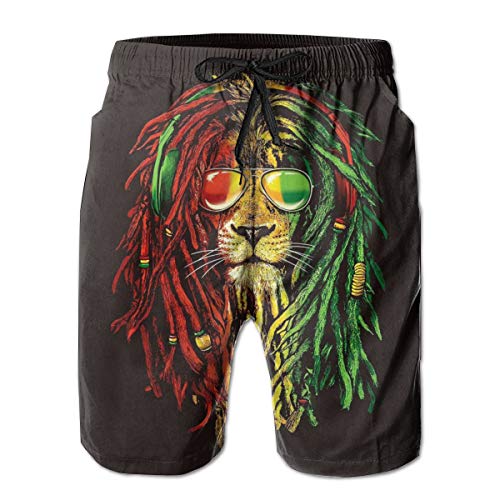 Algopix Similar Product 19 - YPTBST Mens Reggae Rasta Lion Swim