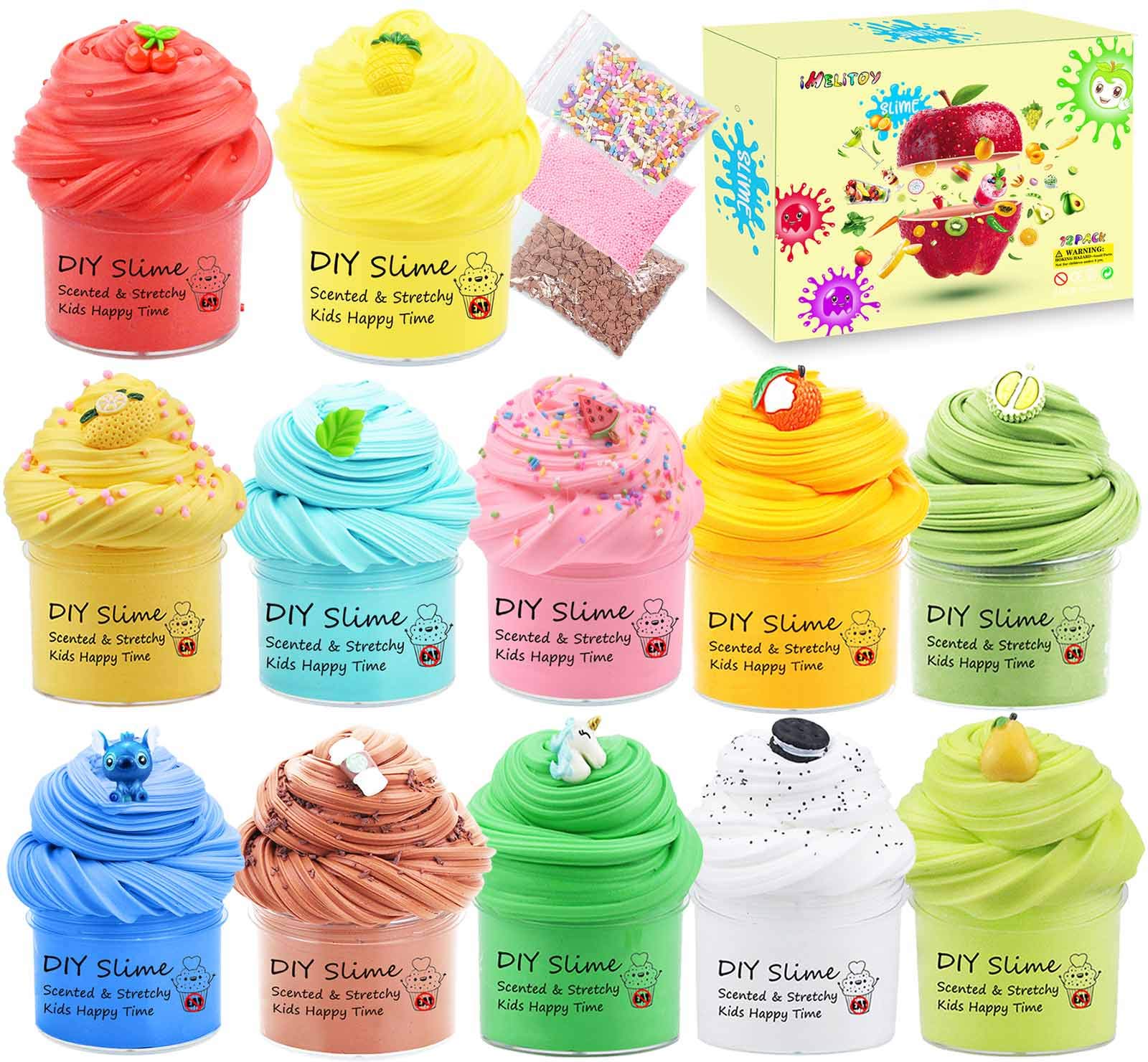 Algopix Similar Product 10 - iMelitoy 12 Pack Fruit Butter Slime Kit