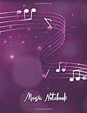 Algopix Similar Product 8 - Music Notebook Purple Blank Sheet