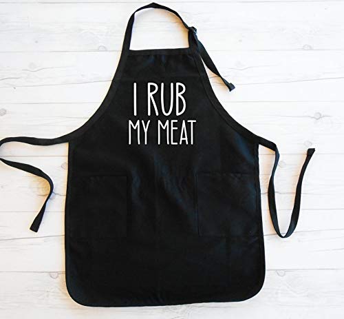 Algopix Similar Product 3 - I Rub My Meat Apron  Husband Apron 