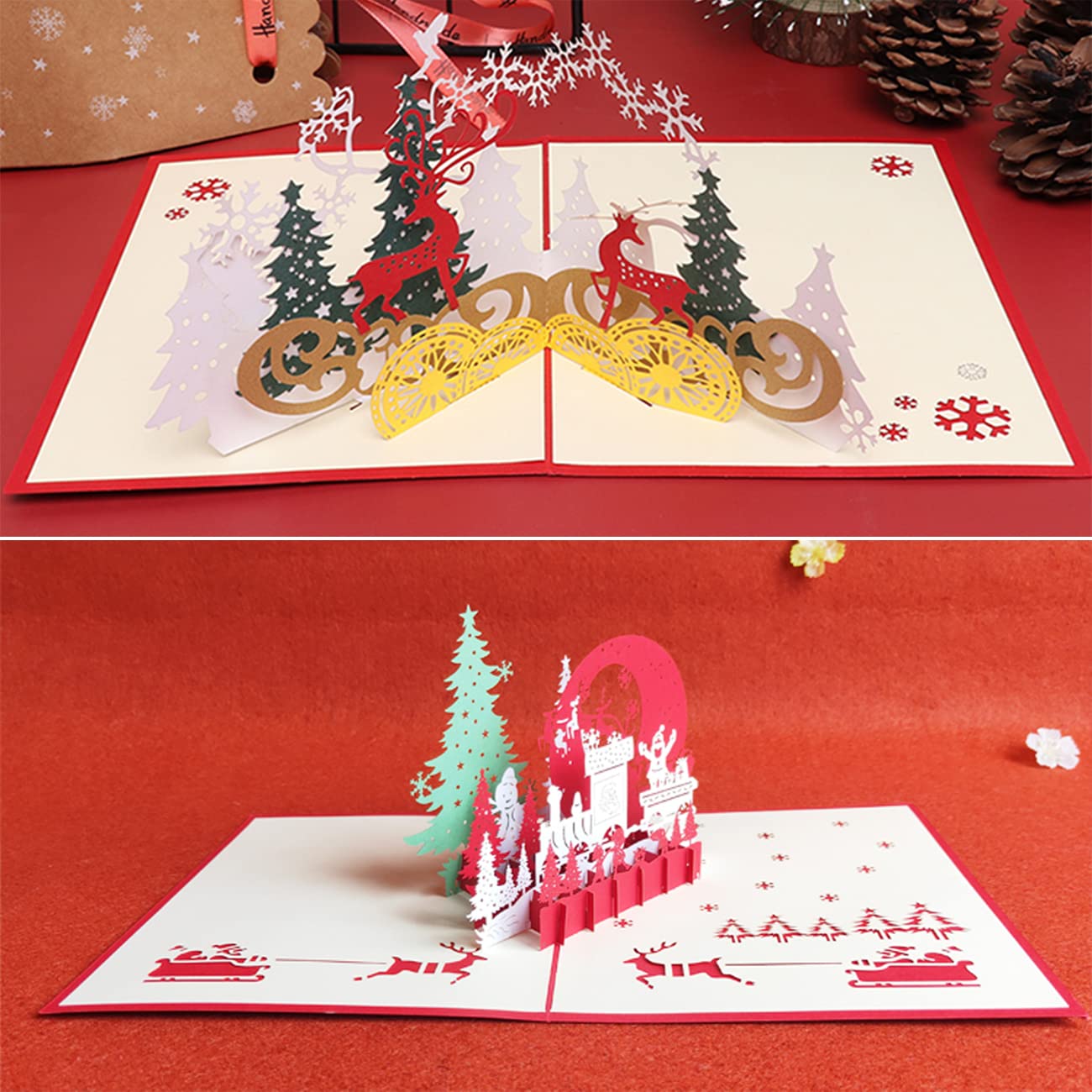 Algopix Similar Product 3 - Pop Up Merry Christmas Cards  3d