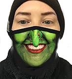 Algopix Similar Product 18 - Witch Halloween Face Mask Smiling Green