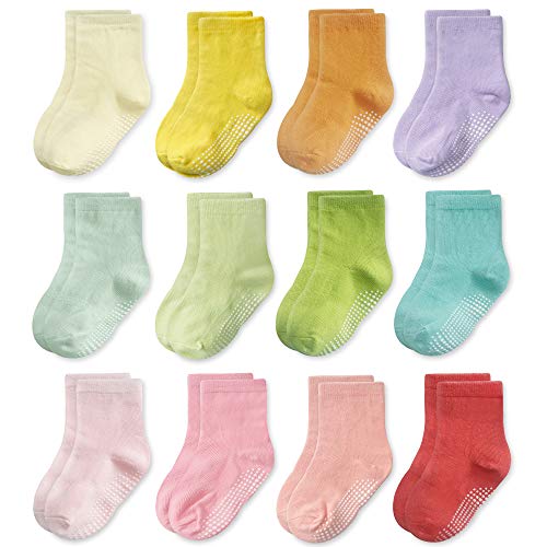 Algopix Similar Product 14 - CozyWay Non Slip Toddler Socks 12 Pairs