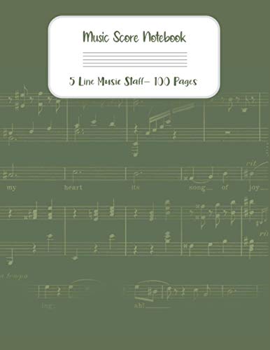 Algopix Similar Product 11 - Music Score Notebook Blank Sheet Music