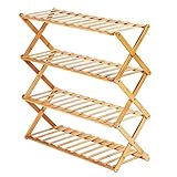 Algopix Similar Product 7 - UIFER 4 Tier Shoe Rack Foldable Bamboo