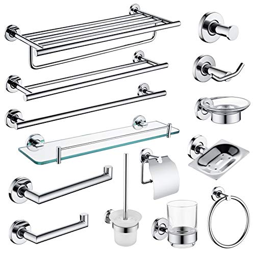 Algopix Similar Product 8 - QFDM Shower Shelf Bathroom Hardware Set