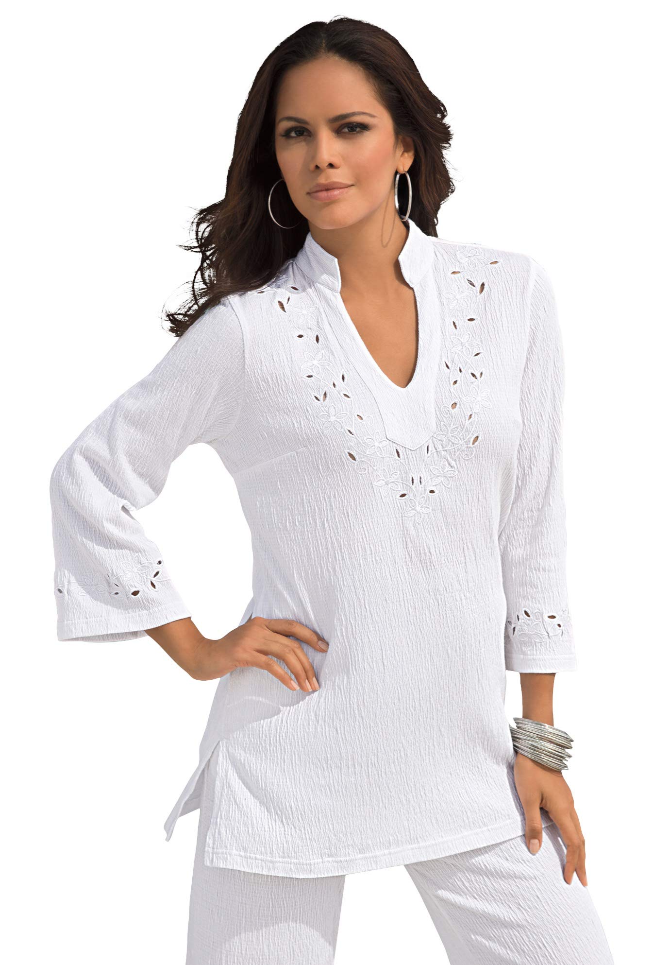 Algopix Similar Product 1 - Roamans Womens Plus Size Eyelet