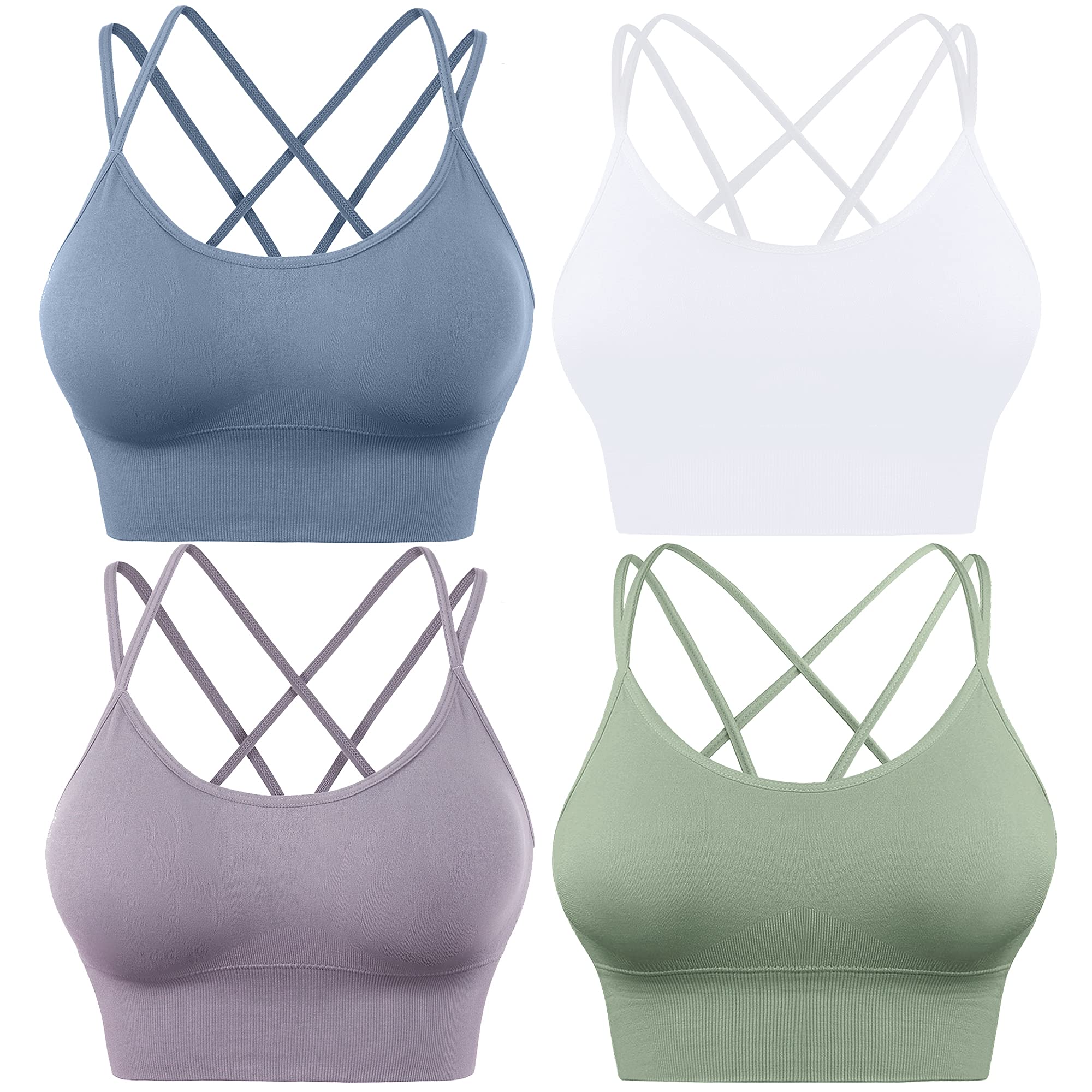 Algopix Similar Product 15 - Evercute Cross Back Sport Bras Padded