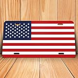Algopix Similar Product 7 - United States Flag License Plate Tag