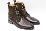Algopix Similar Product 18 - Handmade Two Tone Ankle High Boot Men