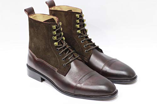 Algopix Similar Product 5 - Handmade Two Tone Ankle High Boot Men