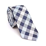 Algopix Similar Product 16 - Blue Plaid Tie Mens Skinny tie