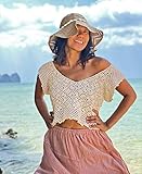 Algopix Similar Product 9 - Cotton Crochet Crop Top Cream Crochet