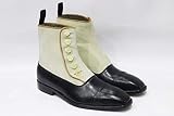 Algopix Similar Product 1 - Handmade Black Beige Button Boot Men