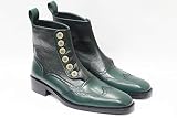 Algopix Similar Product 12 - Handmade Leather Black Green Button