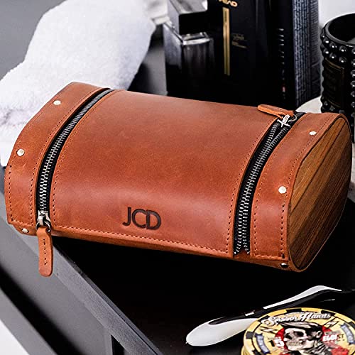 Algopix Similar Product 2 - Personalized Leather Dopp Kit Father