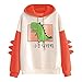 Algopix Similar Product 14 - Mimacoo Cute Dinosaur Print Hoodie for