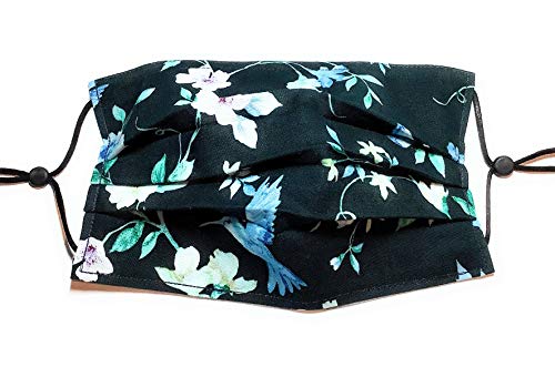 Algopix Similar Product 11 - Pleated Hummingbird Face Mask Black