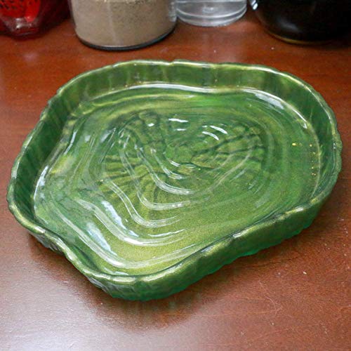 Algopix Similar Product 16 - Green with Gold Metallic Tree Stump Tray