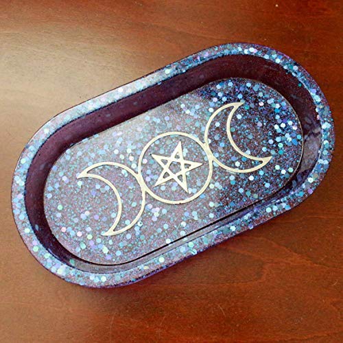 Algopix Similar Product 16 - Purple Holographic Glitter Triple Moon