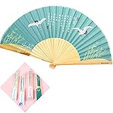 Algopix Similar Product 13 - FIVE FLOWER Small Folding Hand Fans for