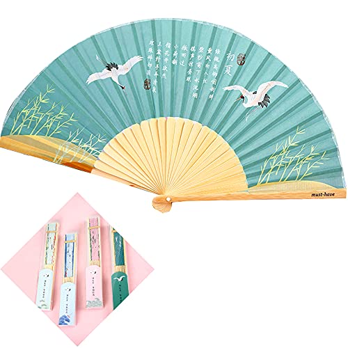 Algopix Similar Product 1 - FIVE FLOWER Small Folding Hand Fans for