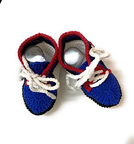 Algopix Similar Product 20 - Crochet Blue Sneakers for boys