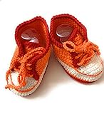 Algopix Similar Product 9 - Orange crochet sneakers for baby crib