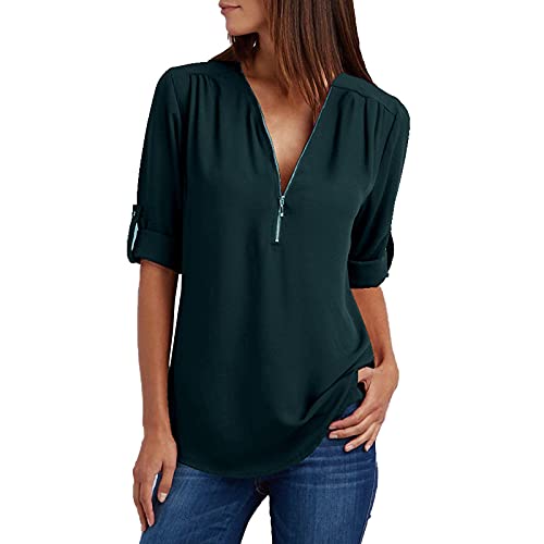 Algopix Similar Product 7 - Womens Summer Casual Short Sleeve V