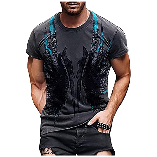 Algopix Similar Product 20 - AllOver Print Tee for Men Summer