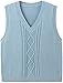 Algopix Similar Product 20 - Partvece Girls V Neck Solid Color Cable
