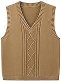Algopix Similar Product 2 - Partvece Girls V Neck Solid Color Cable