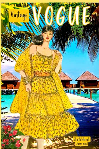 Algopix Similar Product 11 - VINTAGE VOGUE SKETCHBOOK JOURNAL Cover