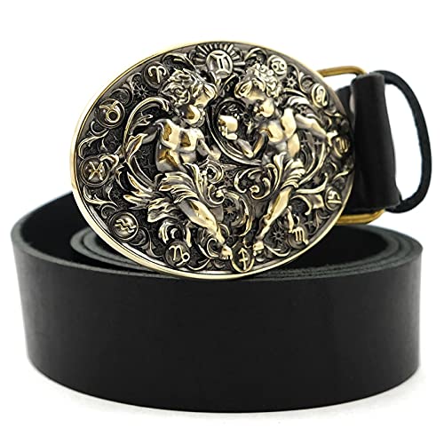 Algopix Similar Product 4 - Leather belt with Gemini buckle