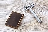 Algopix Similar Product 12 - Personalized leather double edge razor