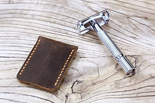 Algopix Similar Product 13 - Personalized leather double edge razor