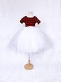 Algopix Similar Product 13 - Black Red Plaid 2 Layer White Tulle