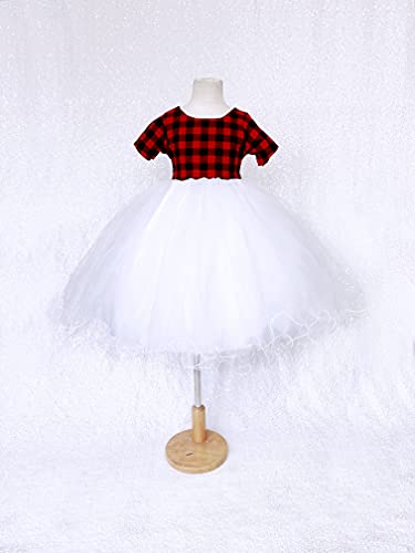 Algopix Similar Product 10 - Black Red Plaid 2 Layer White Tulle