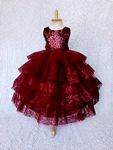 Algopix Similar Product 16 - Rustic Burgundy Mini Sequence Lace Hem