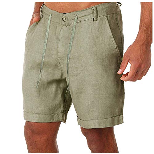 Algopix Similar Product 2 - Casual Linen Shorts for Mens 7 inch