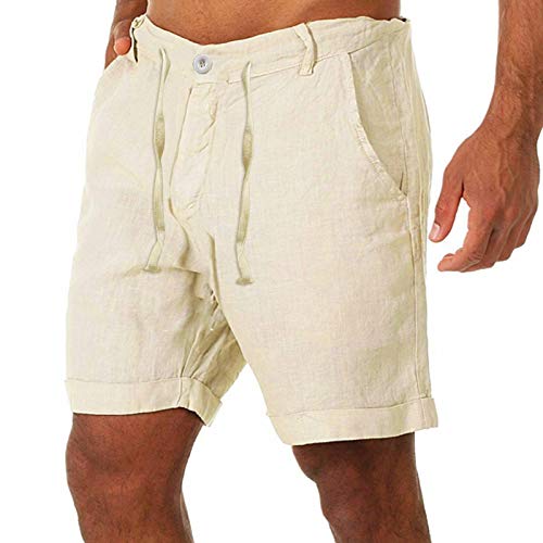Algopix Similar Product 14 - Casual Linen Shorts for Mens 7 inch