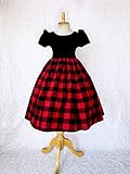 Algopix Similar Product 2 - Black Velvet Short Sleeve Plaid Skirt