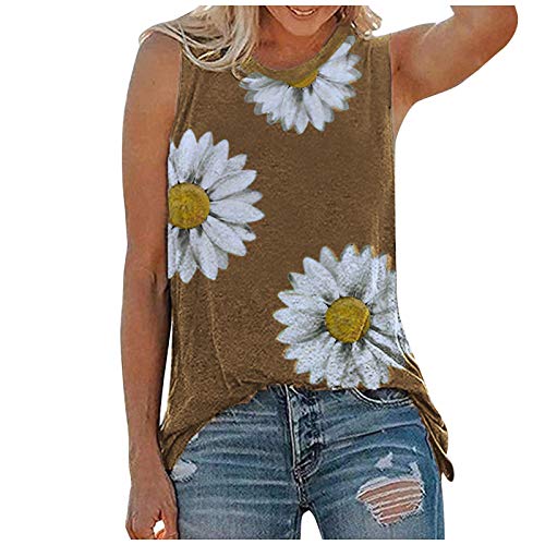 Algopix Similar Product 14 - Daisy Printed Sleeveless Vest Top for