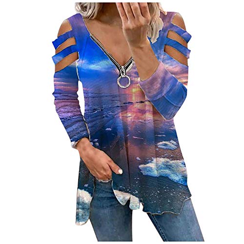 Algopix Similar Product 20 - DZQUY Womens Cold Shoulder Tops V Neck