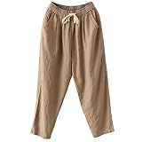 Algopix Similar Product 8 - MITCOWBOYS Linen Loose Pants Women